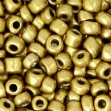 Seed beads 6/0 (4mm) Metallic antique gold